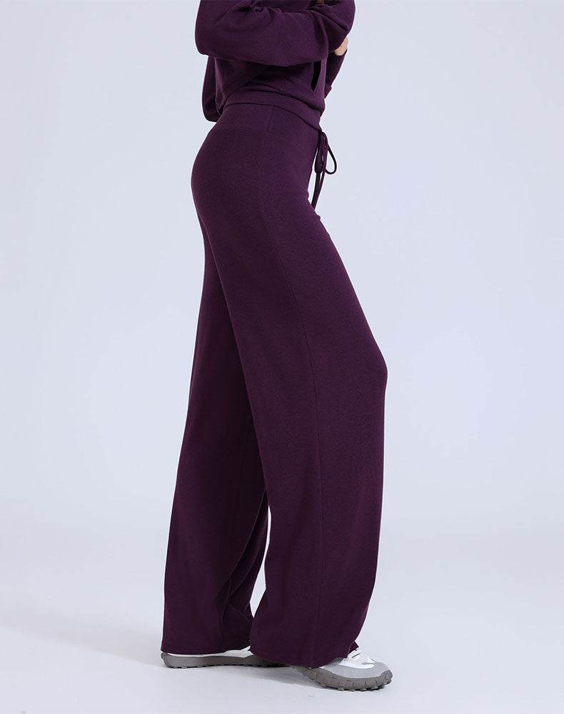 High Waist Wide Leg Pants Lounge Sweatpants with Drawstring