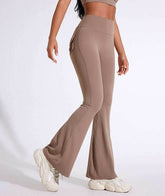 High Waist Yoga Flared Pant With Tooling Pocket