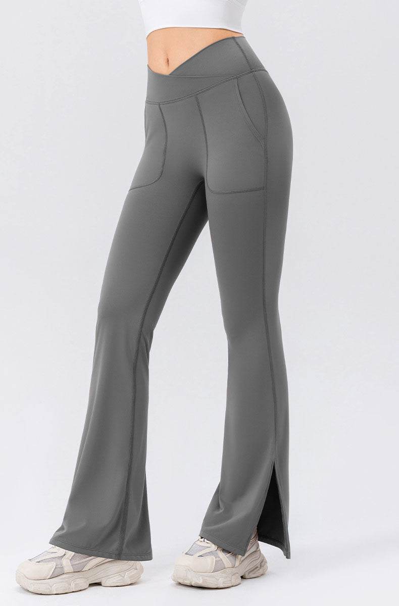 High Waisted Bootcut Flare Yoga Pants with Pockets -