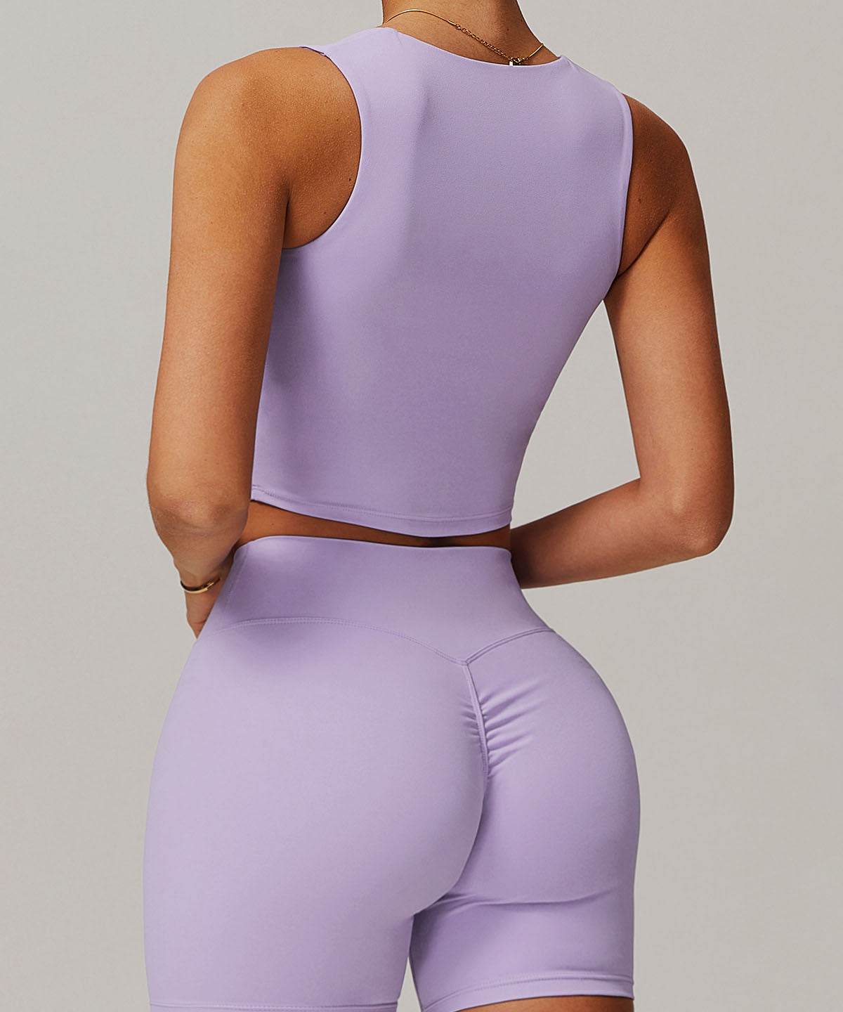 Low Square Neck Cropped Yoga Tank Top -