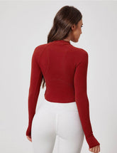 Slim Fit Fitness Zipper Jacket with Thumb Hole