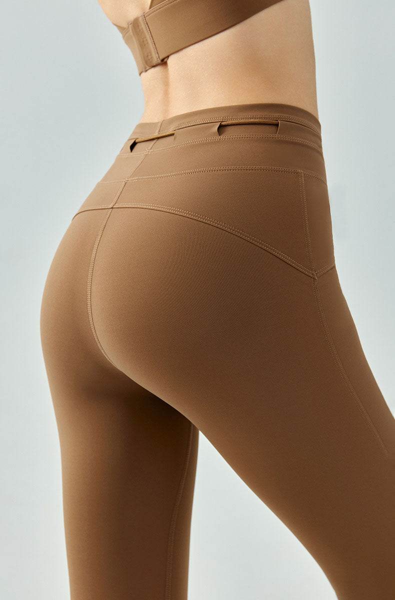 High Waist Athletic Flare Pants Yoga Trouser with Drawstring -