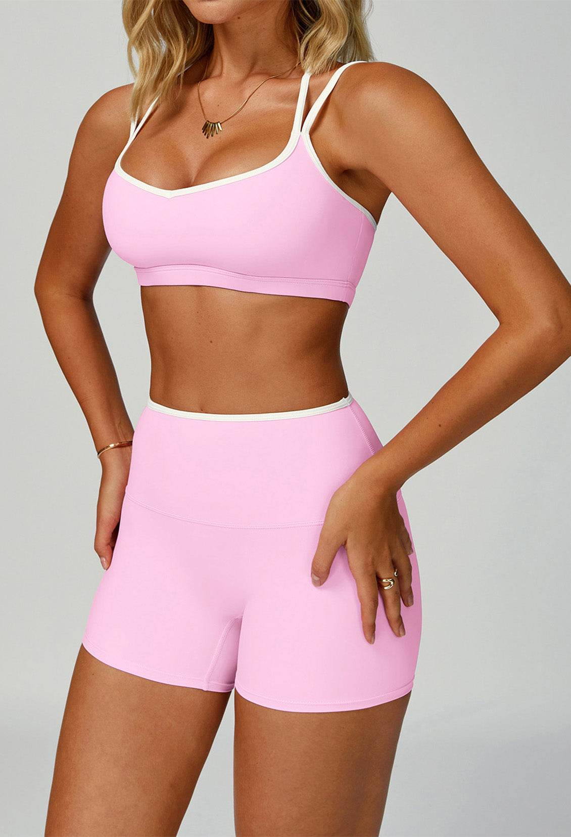 Double Shoulder Straps Sports Bras with Removable Chest Pad -