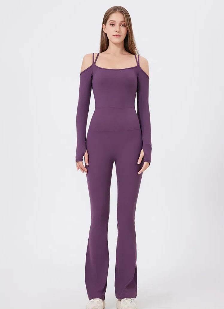 Long Sleeve Strapless Sports Jumpsuit