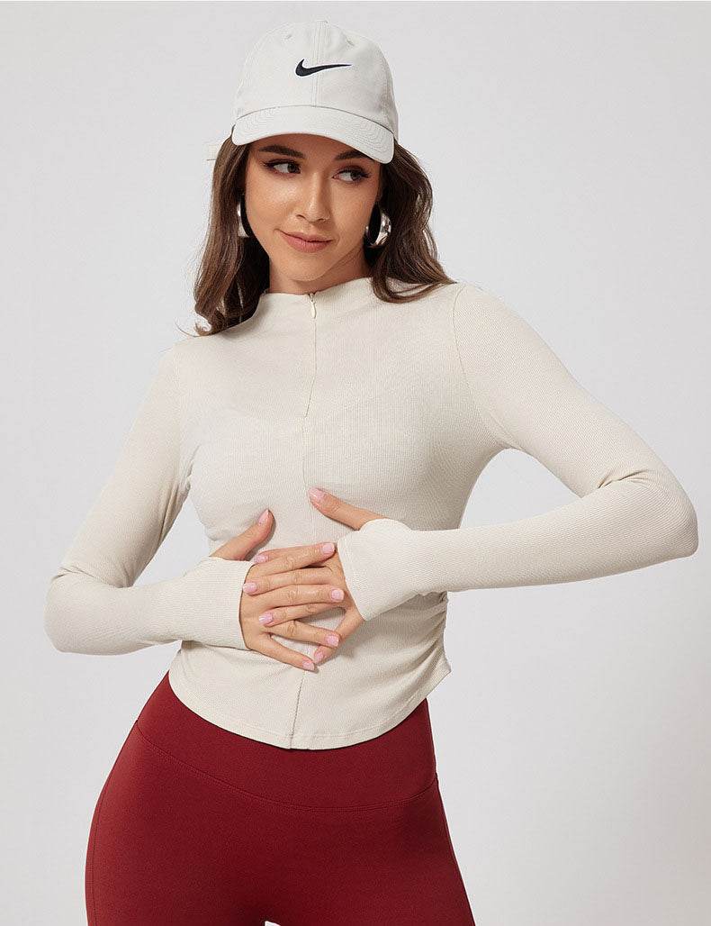 Half Zipper Long Sleeve Yoga T-Shirt