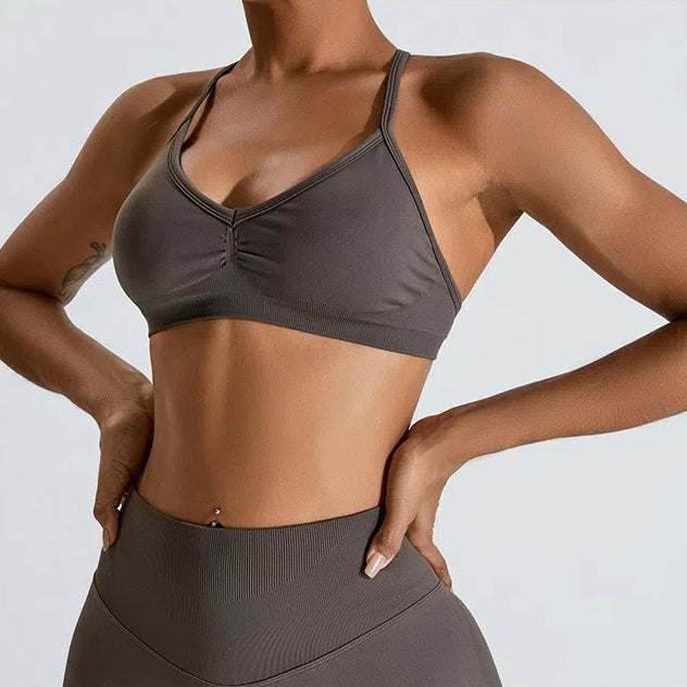 Cross Back Sports Bra with Adjustable Strap
