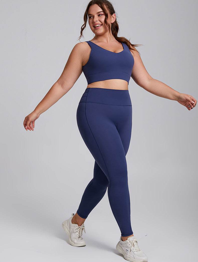 V Neck Cross Back Sports Bra