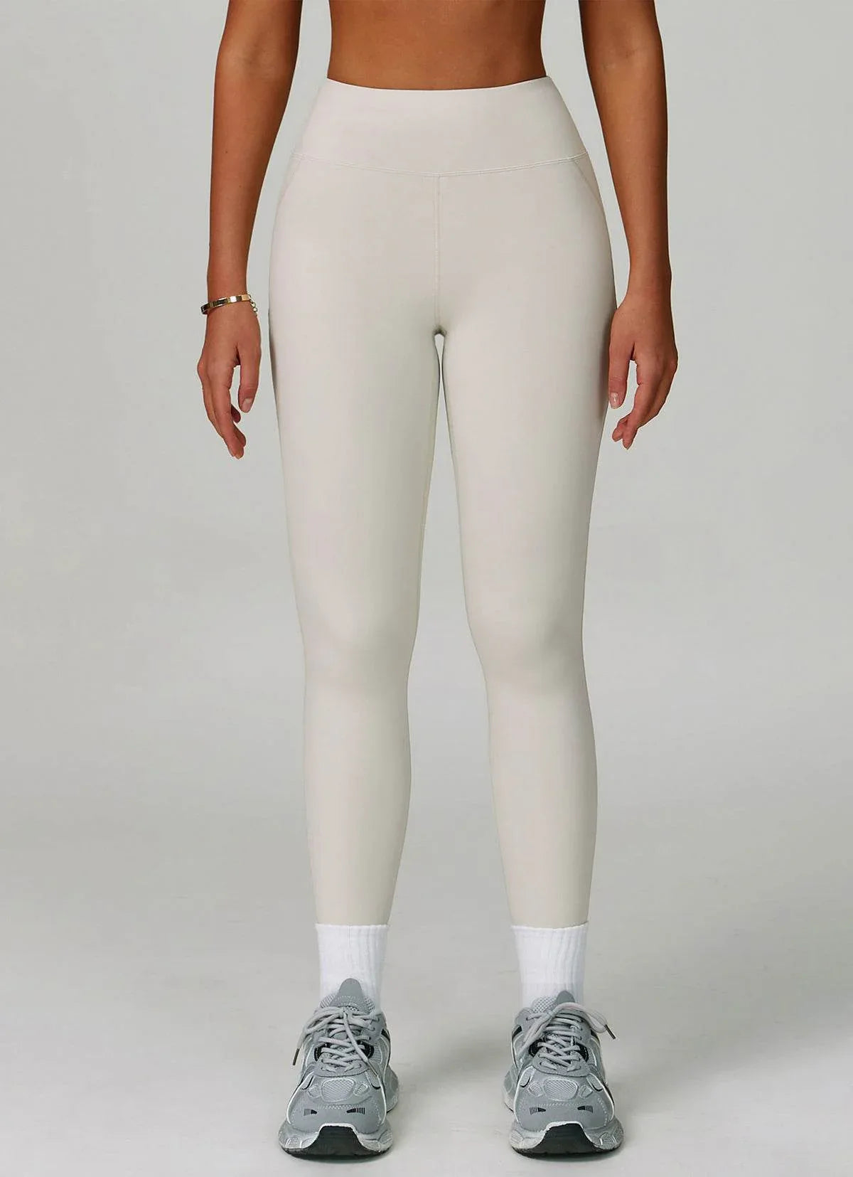 High Waist Tummy Control Running Legging - Light Apricot