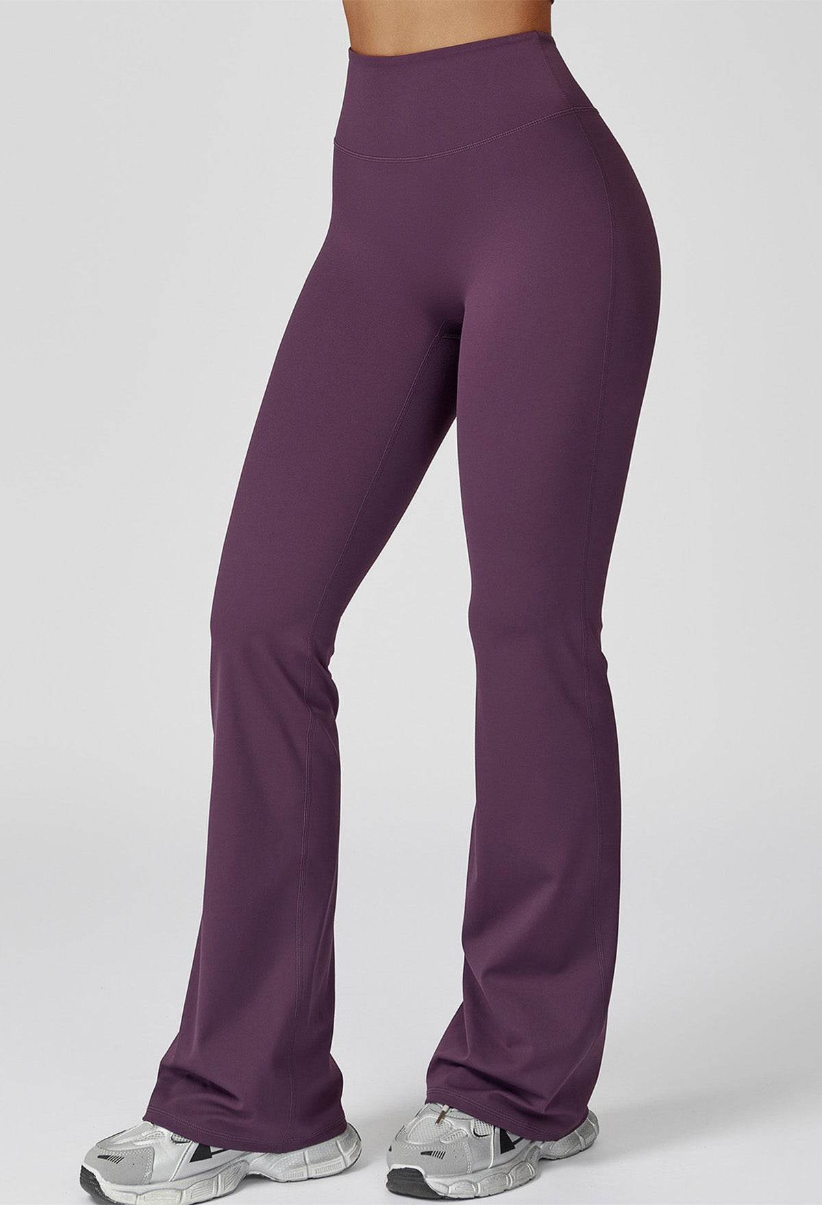 No Front Seam High Waist Sports Flared Leg Pants