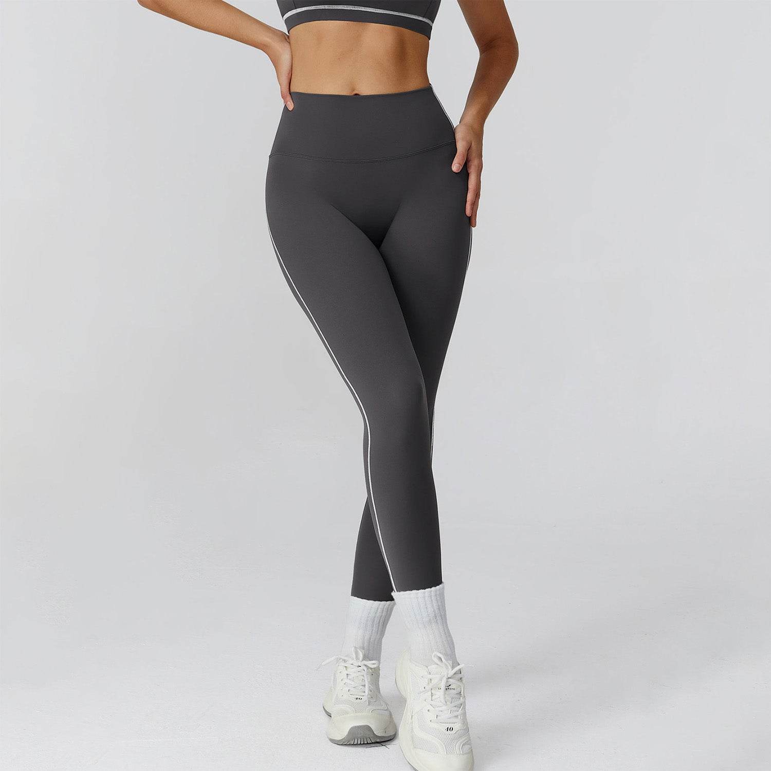 Color Block Athletic Legging High Waist Running Tights
