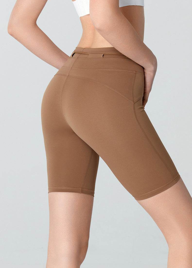 High Waisted Tummy Control Biker Shorts with Adjustable Waist