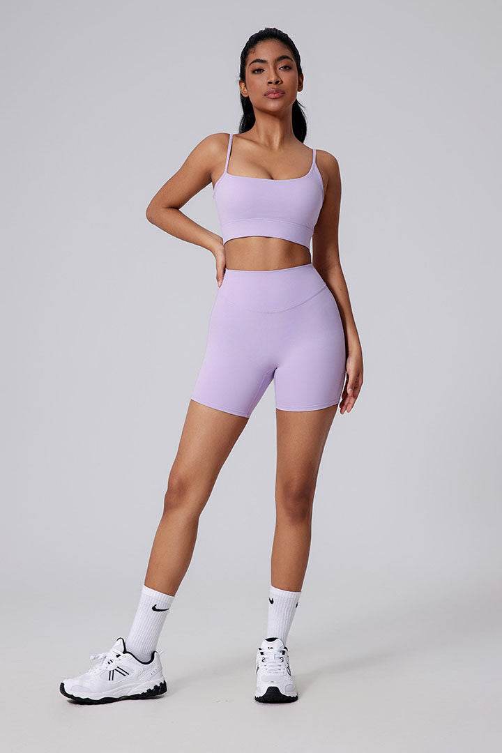 Square Neck Thin Strap Sports Bra