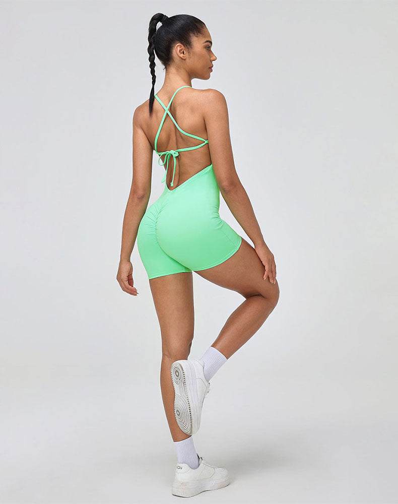 Yoga Shorts Jumpsuits Sleeveless One Piece Bodysuits