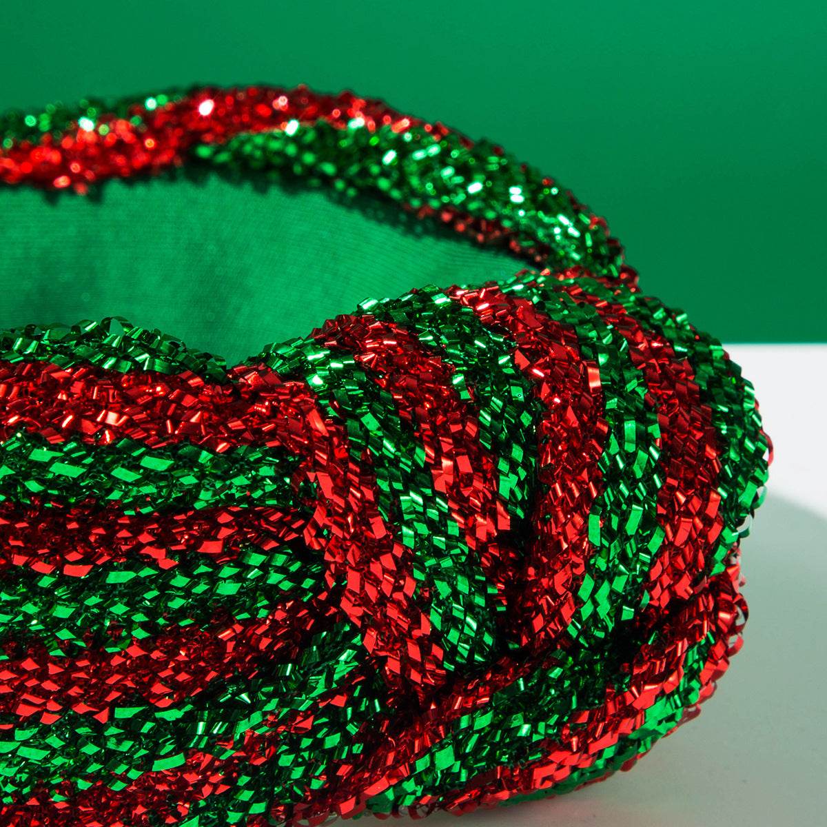 Christmas Sequin Knotted Headbands Wide Top Knot Hairband