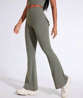 High Waist Yoga Flared Pant With Tooling Pocket
