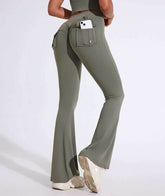 High Waist Yoga Flared Pant With Tooling Pocket