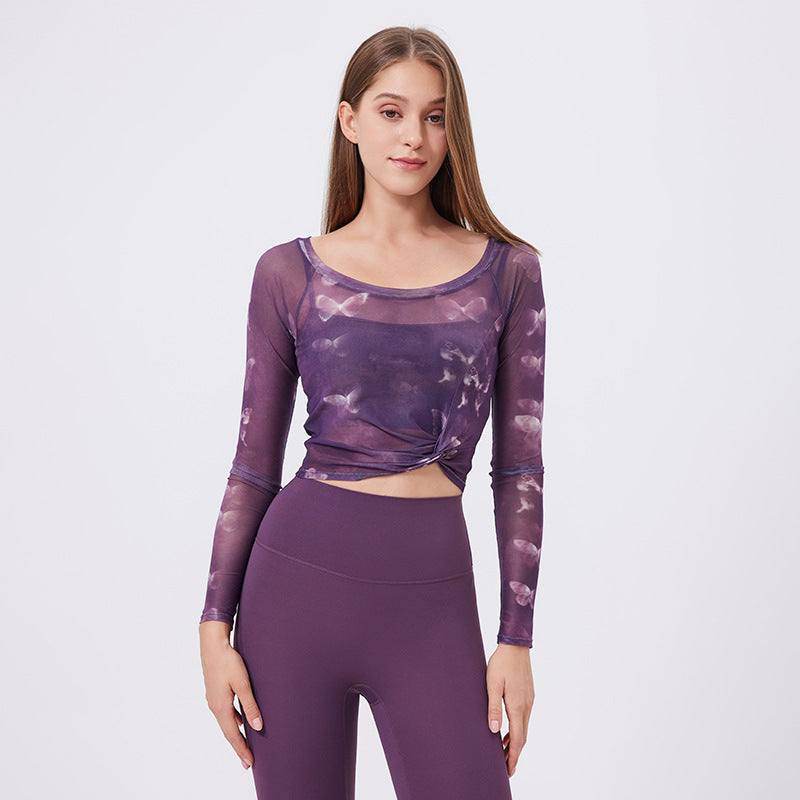 Flower Butterfly Two Pieces Sports T-Shirt