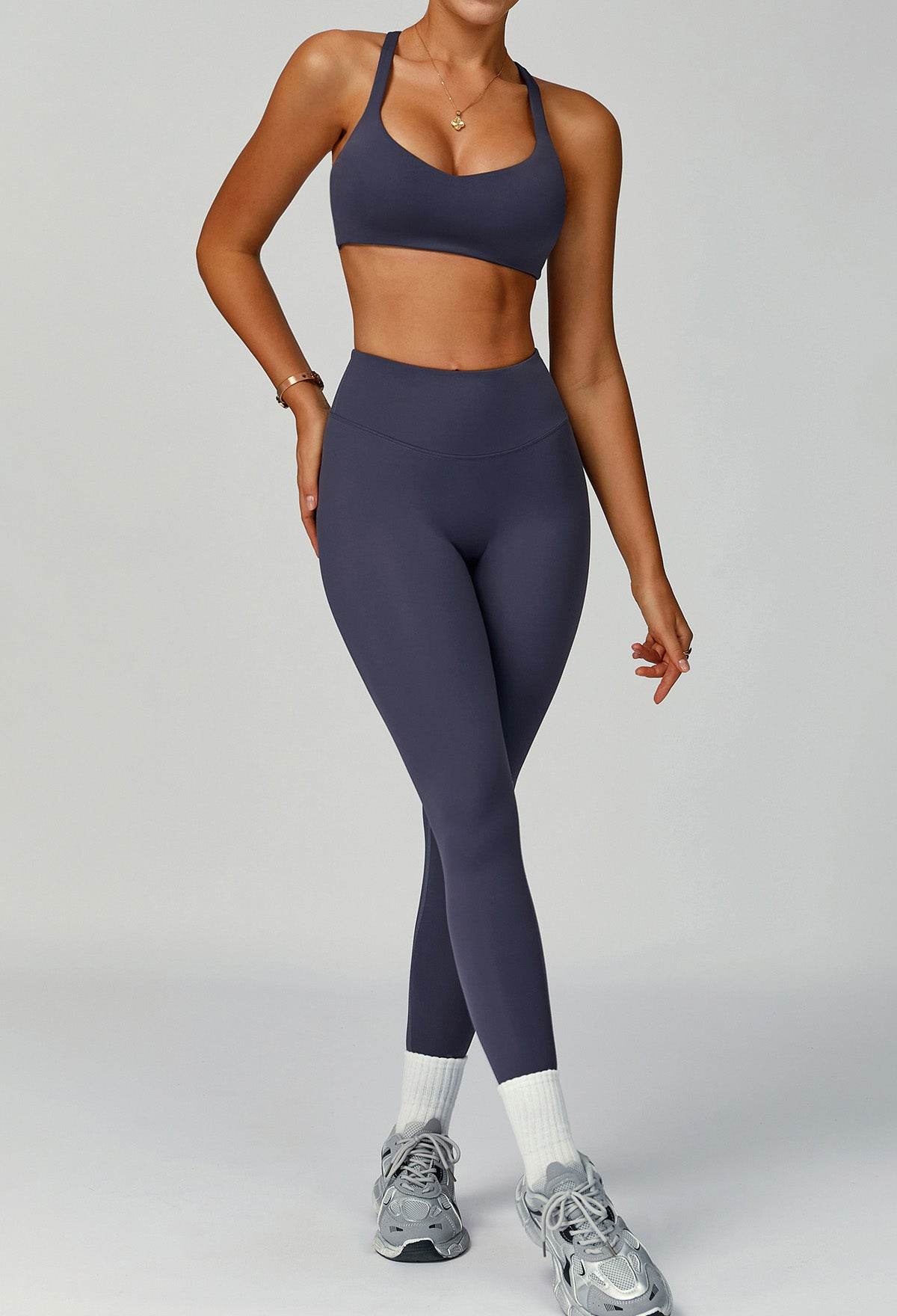 Activewear Set with X Shaped Back Sport Bra and Legging