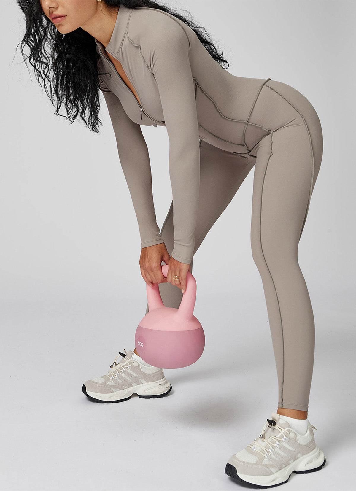 Long Sleeve Zip Front Sport Jumpsuits One Yoga Rompers