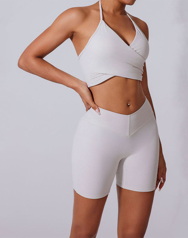 Halter Sports Tank Crop Tops with Removable Bra Pad