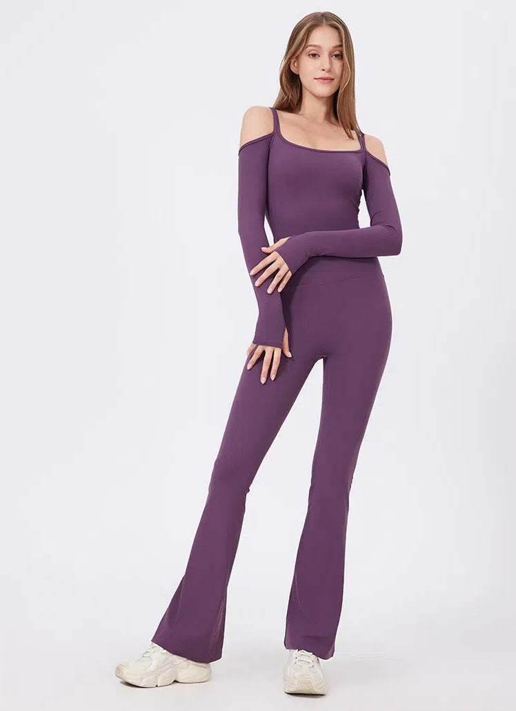 Long Sleeve Strapless Sports Jumpsuit