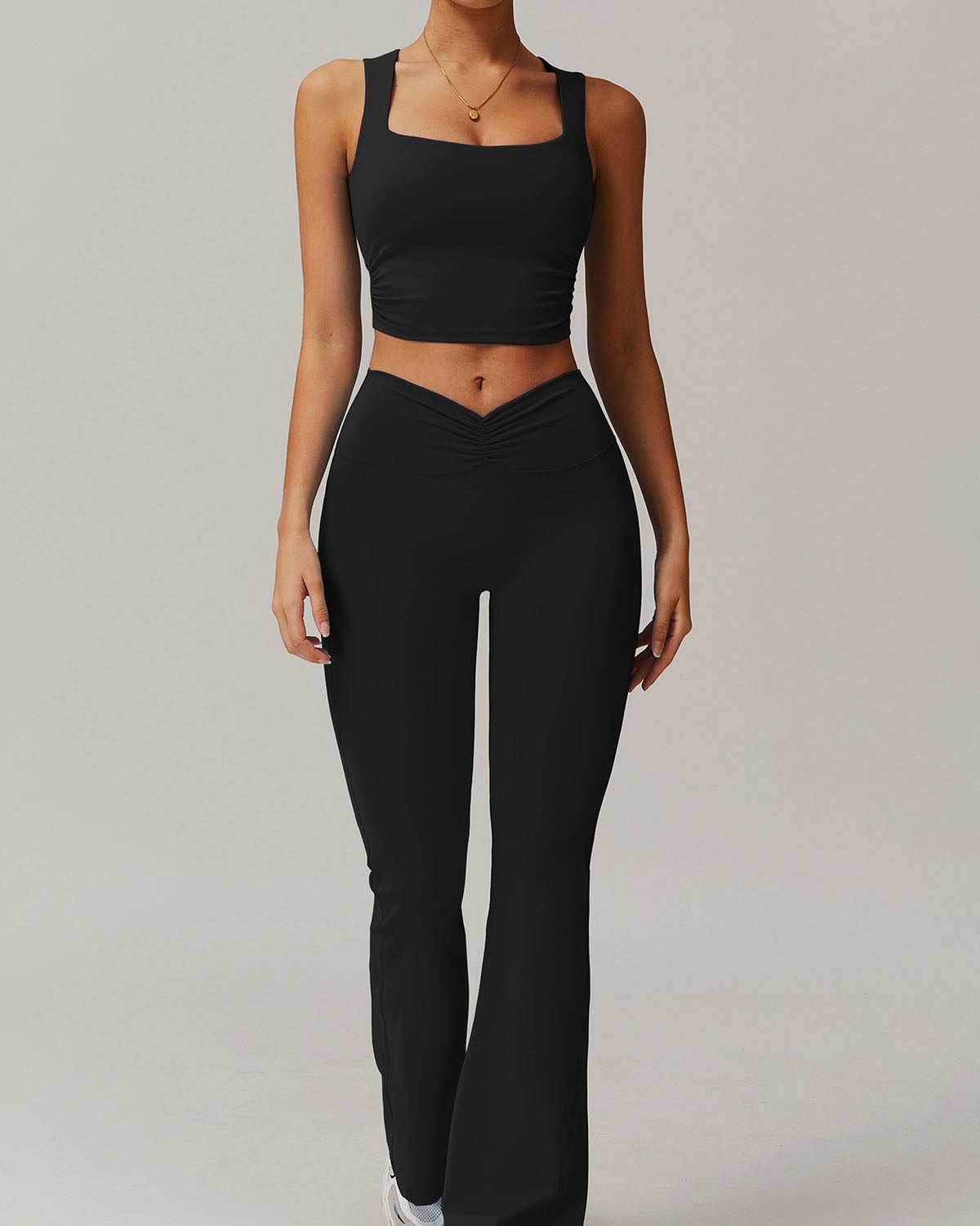 Activewear Set with Tank and Flare Pant