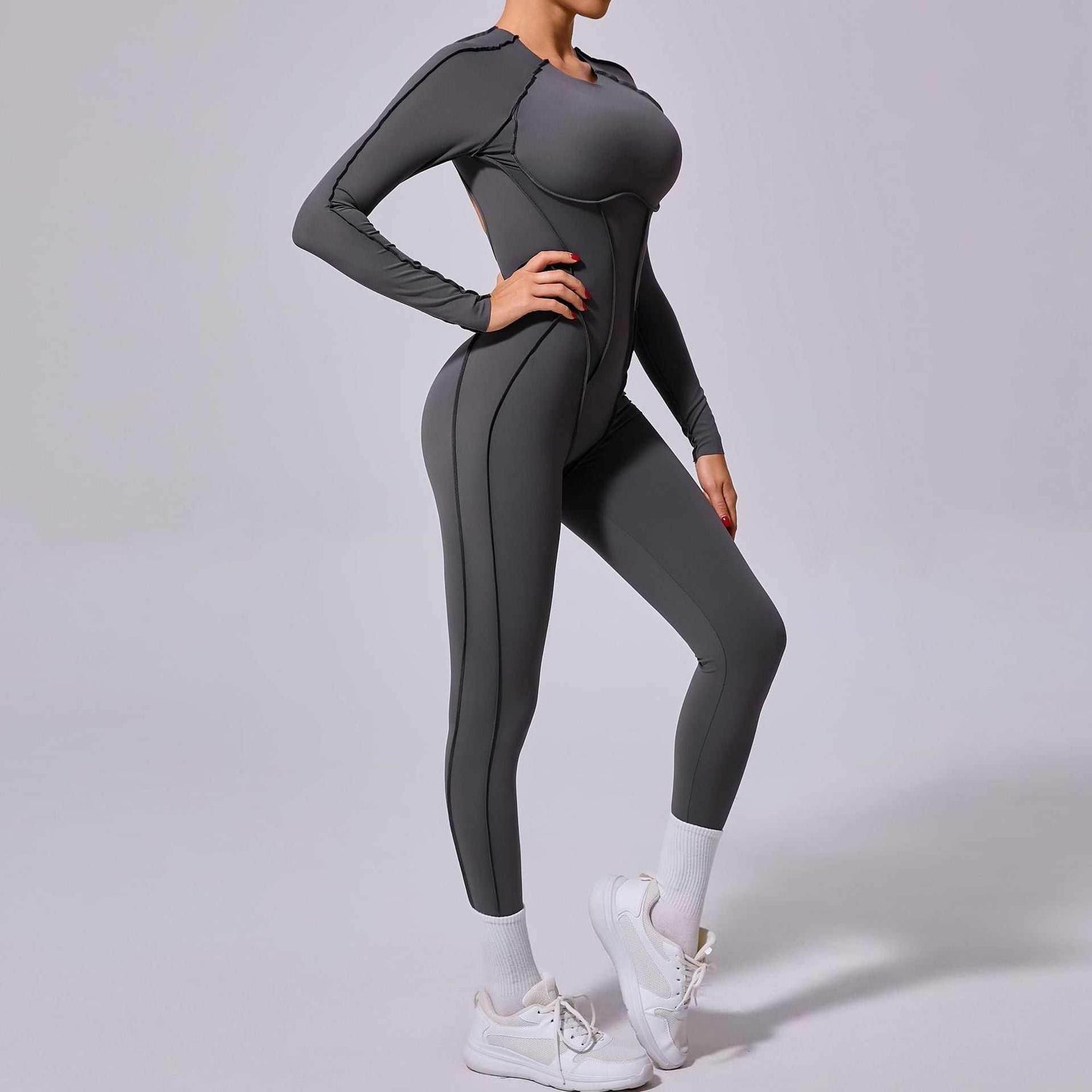 Long Sleeve Backless Yoga Jumpsuits