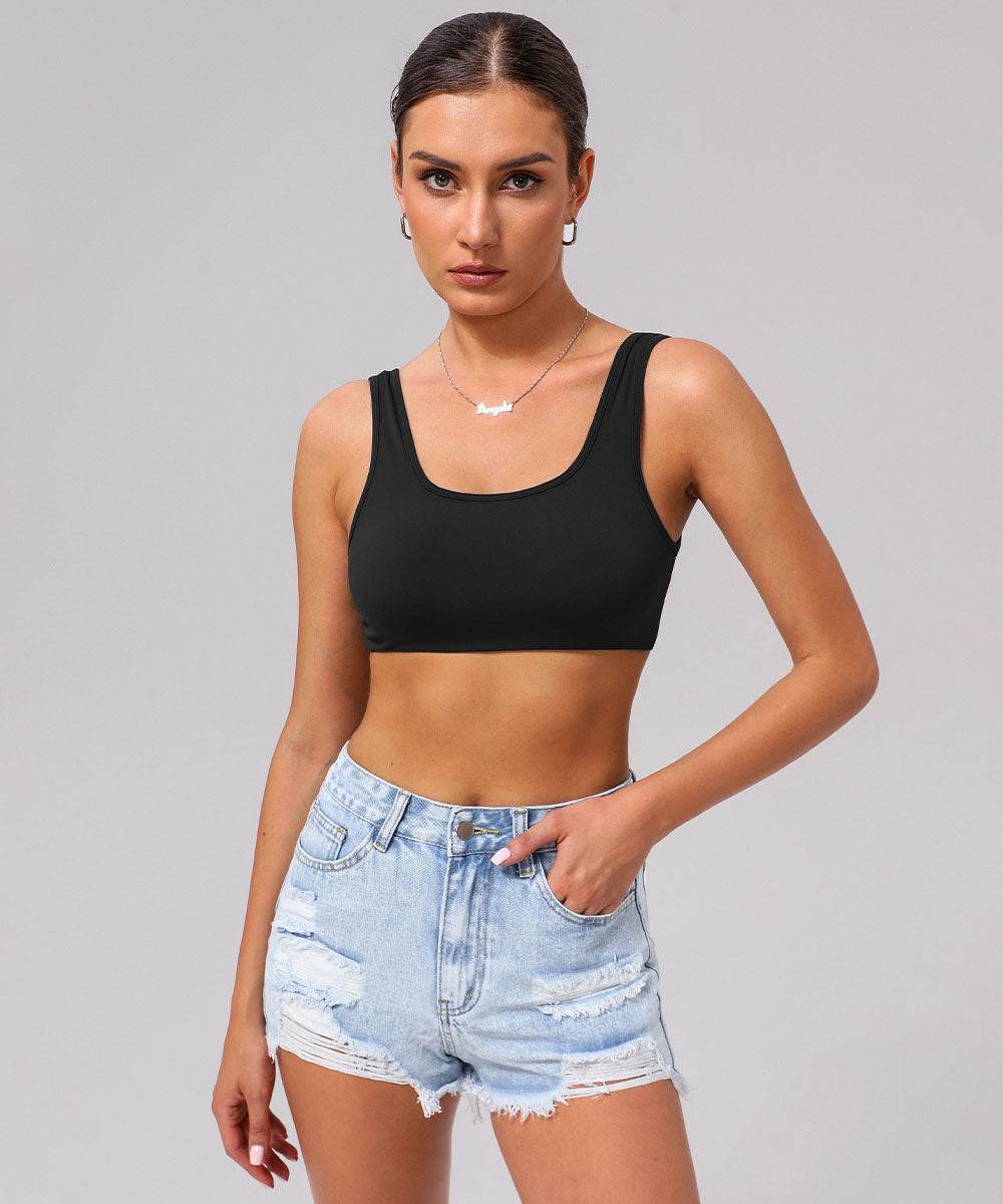 U Back Sports Bra with Built in Chest Pads -