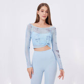Flower Butterfly Two Pieces Sports T-Shirt