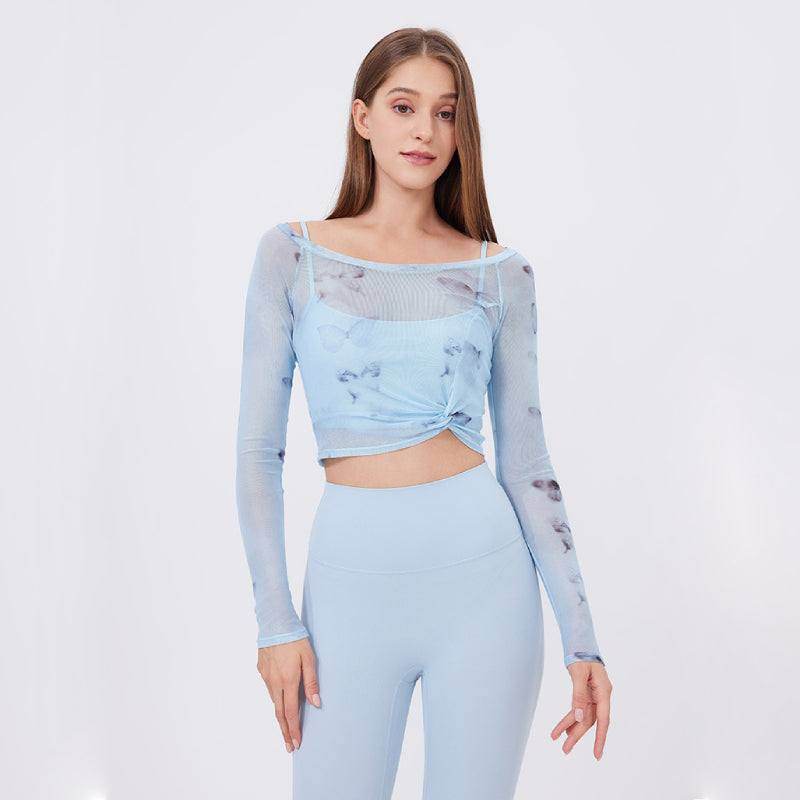 Flower Butterfly Two Pieces Sports T-Shirt