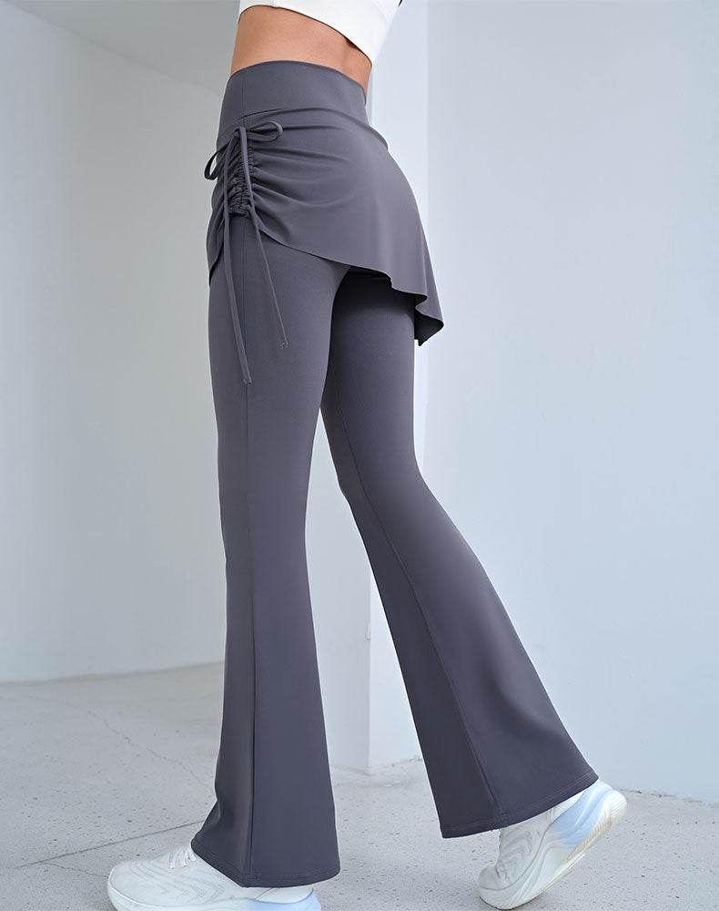 Fake Two Pieces Legging with Skirt Yoga Flared Pants