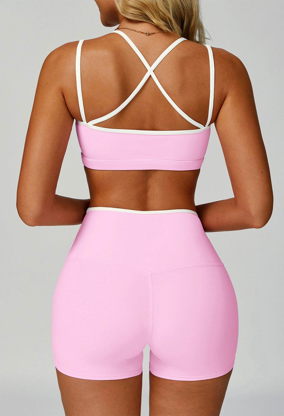 Double Shoulder Straps Sports Bras with Removable Chest Pad -