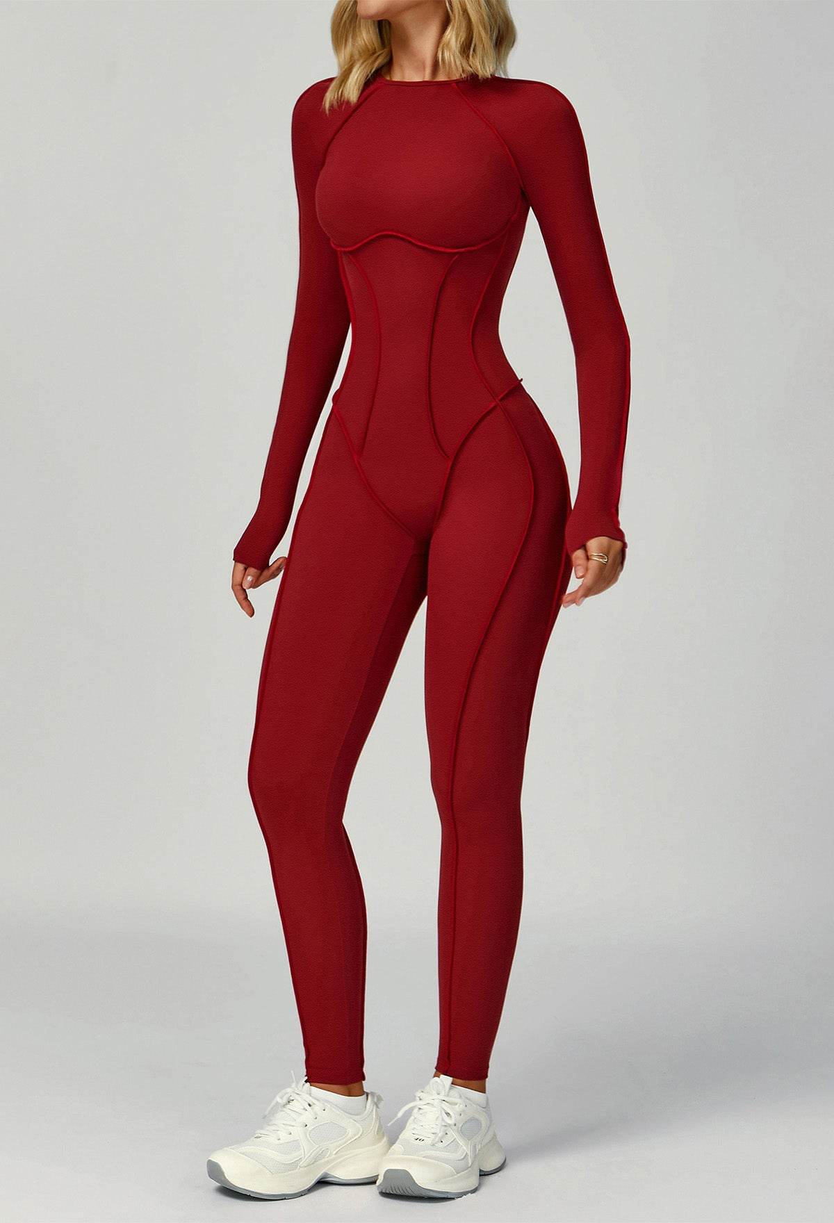 Long Sleeve Backless Yoga One Piece Jumpsuits -