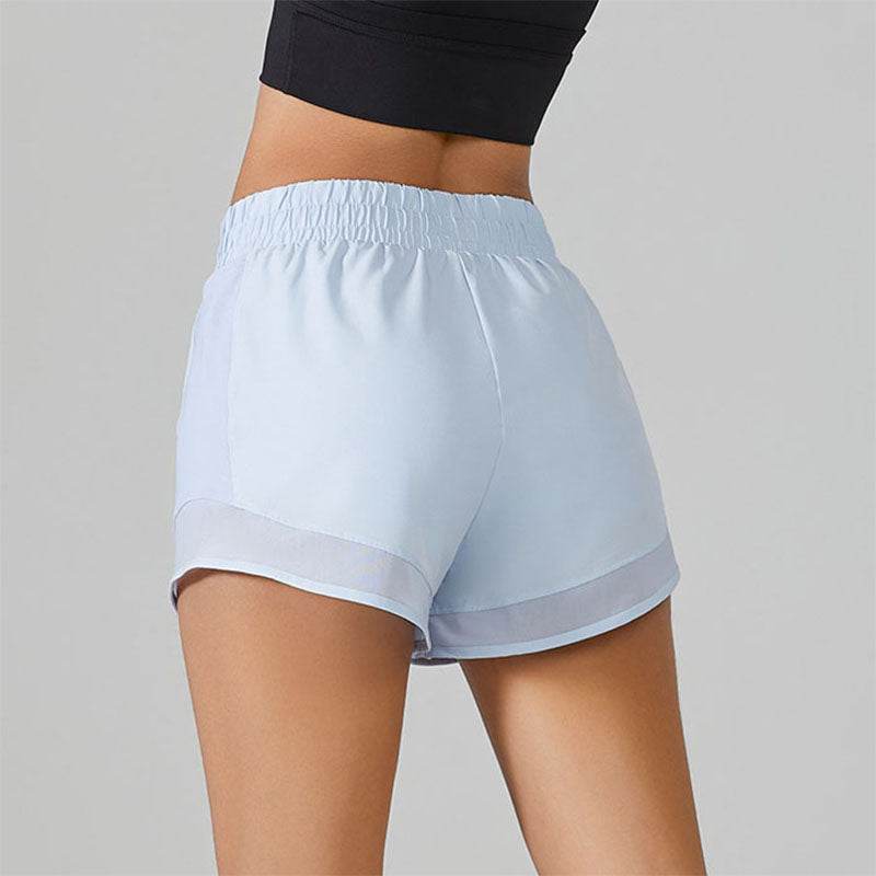 Mesh Patchwork Sports Shorts with Lined Pockets