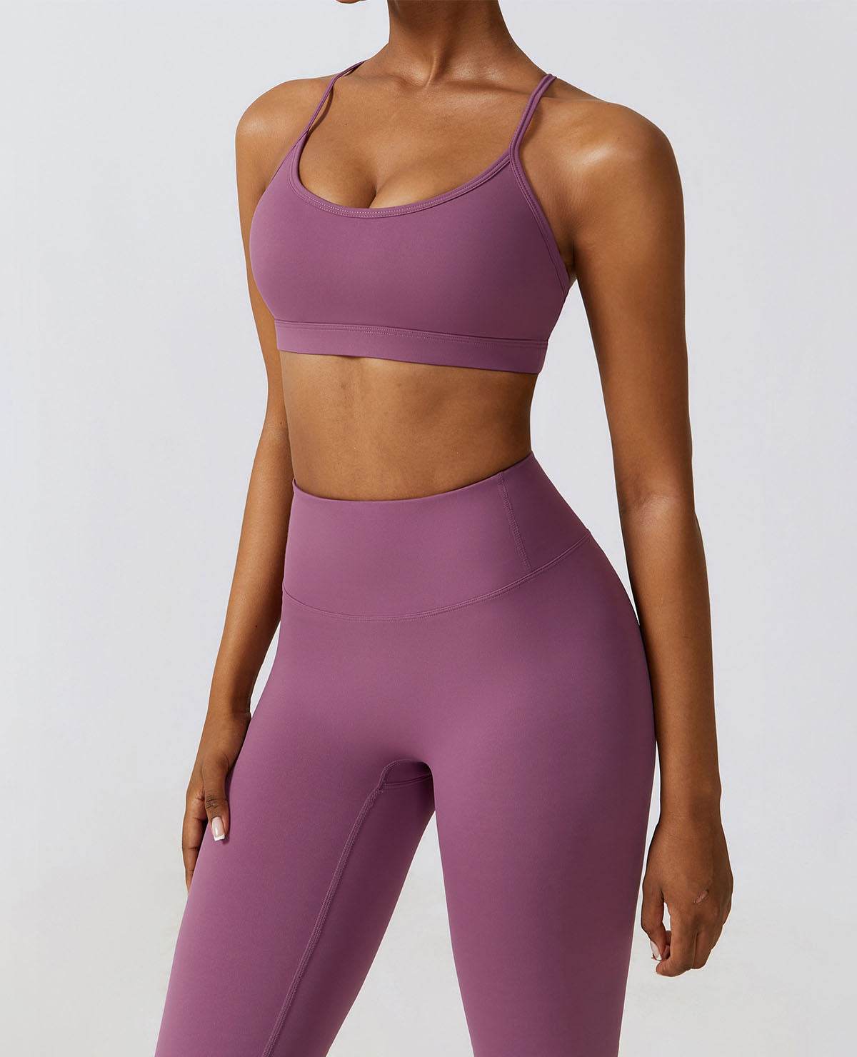 Strappy Criss-Cross Back Sports Bra with Removable Pads