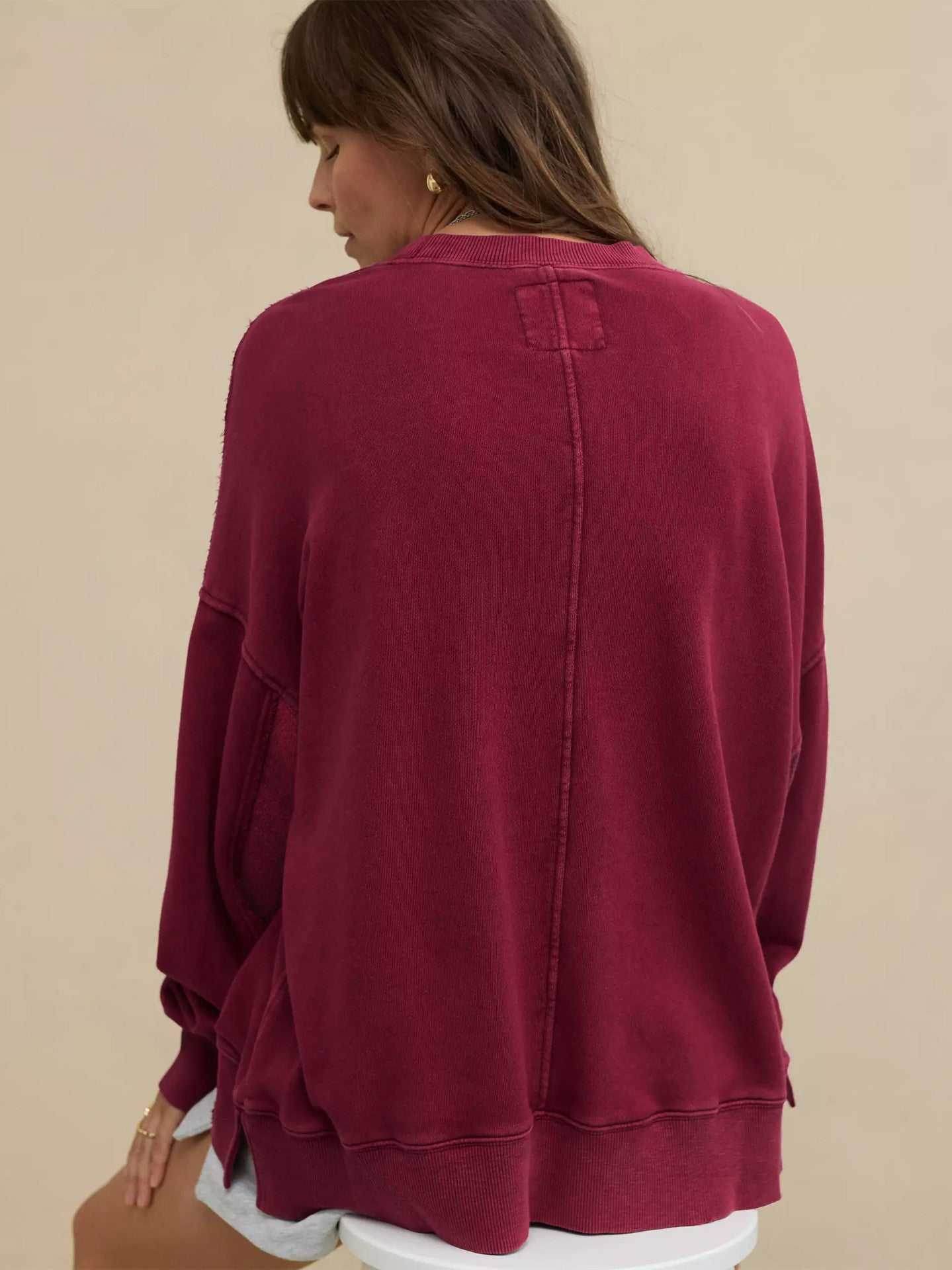 Long Sleeve Loose Crew Neck Sweatshirts