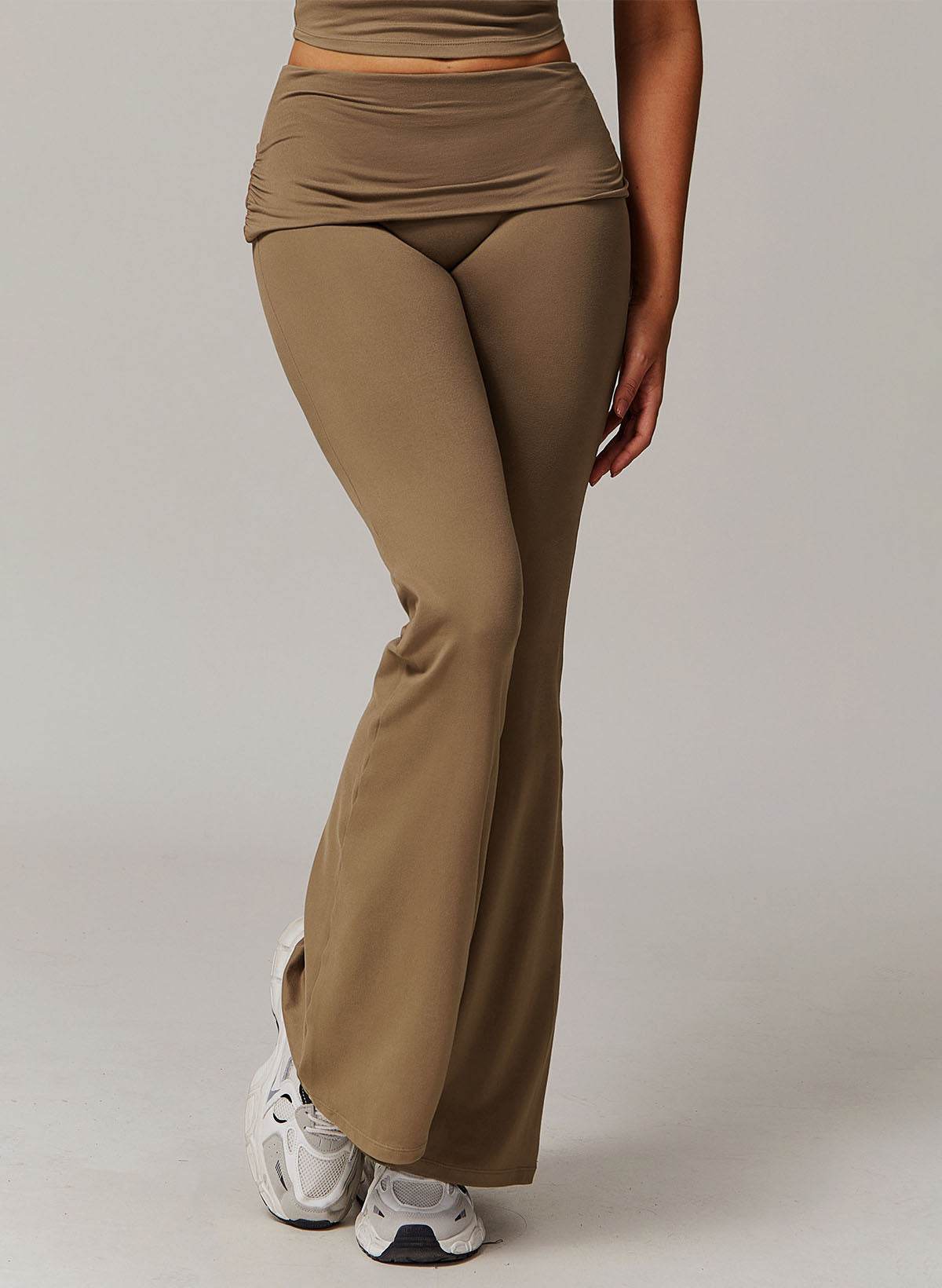 High Waisted Tummy Control Wide Leg Flare Fitness Pants