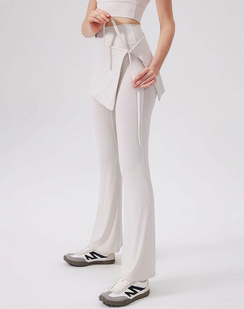 High Waisted Yoga Flare Leggings Wide Leg Pant with Skirt