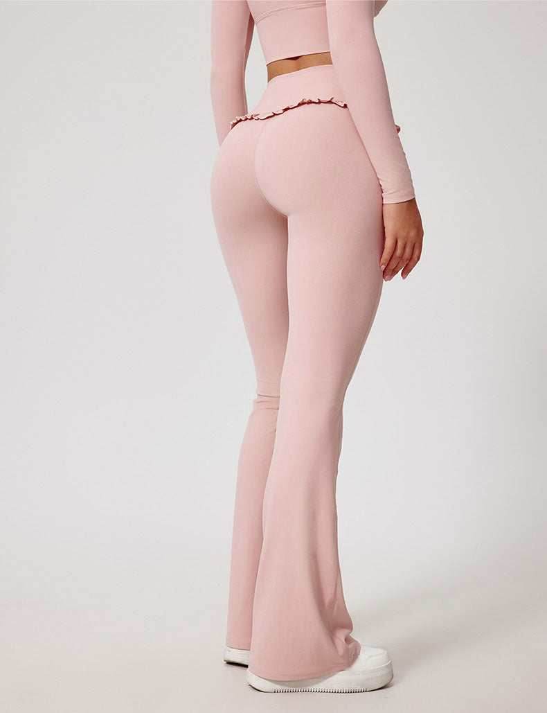 Yoga Flounce Flare Leggings - Seashell Pink