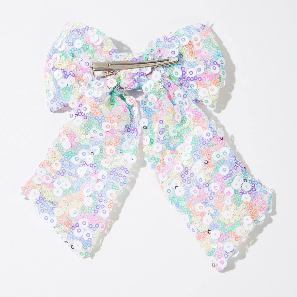 Glitter Hair Bow Clip Sequin Hair Accessories with Long Tail