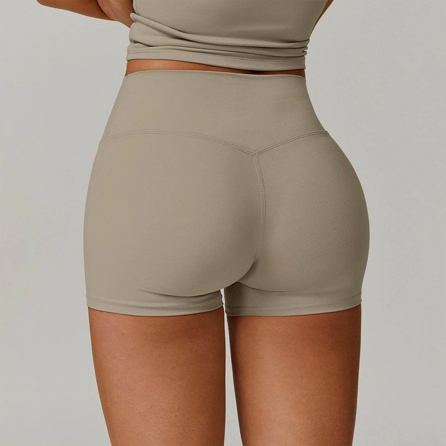 No Front Seam High Waist Biker Shorts -
