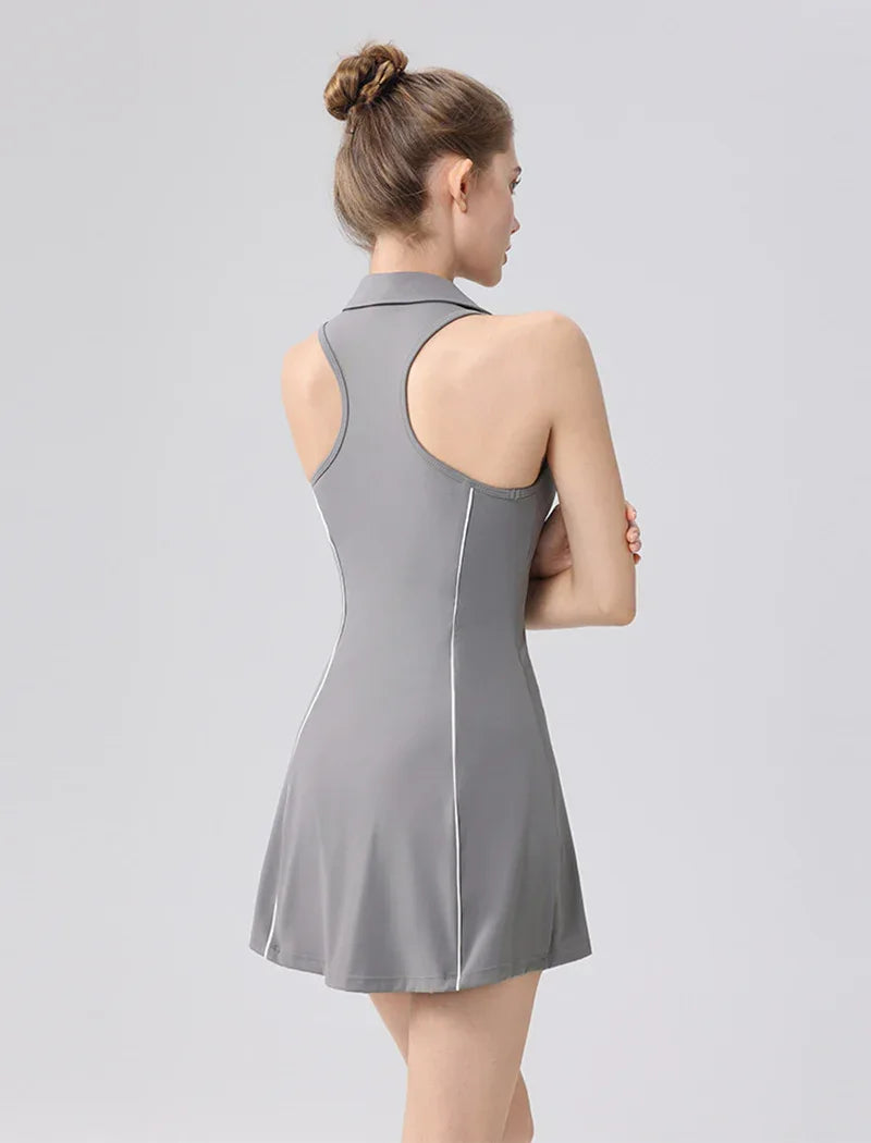 Tennis Golf Dresses Sleeveless Athletic Dress with Shorts -