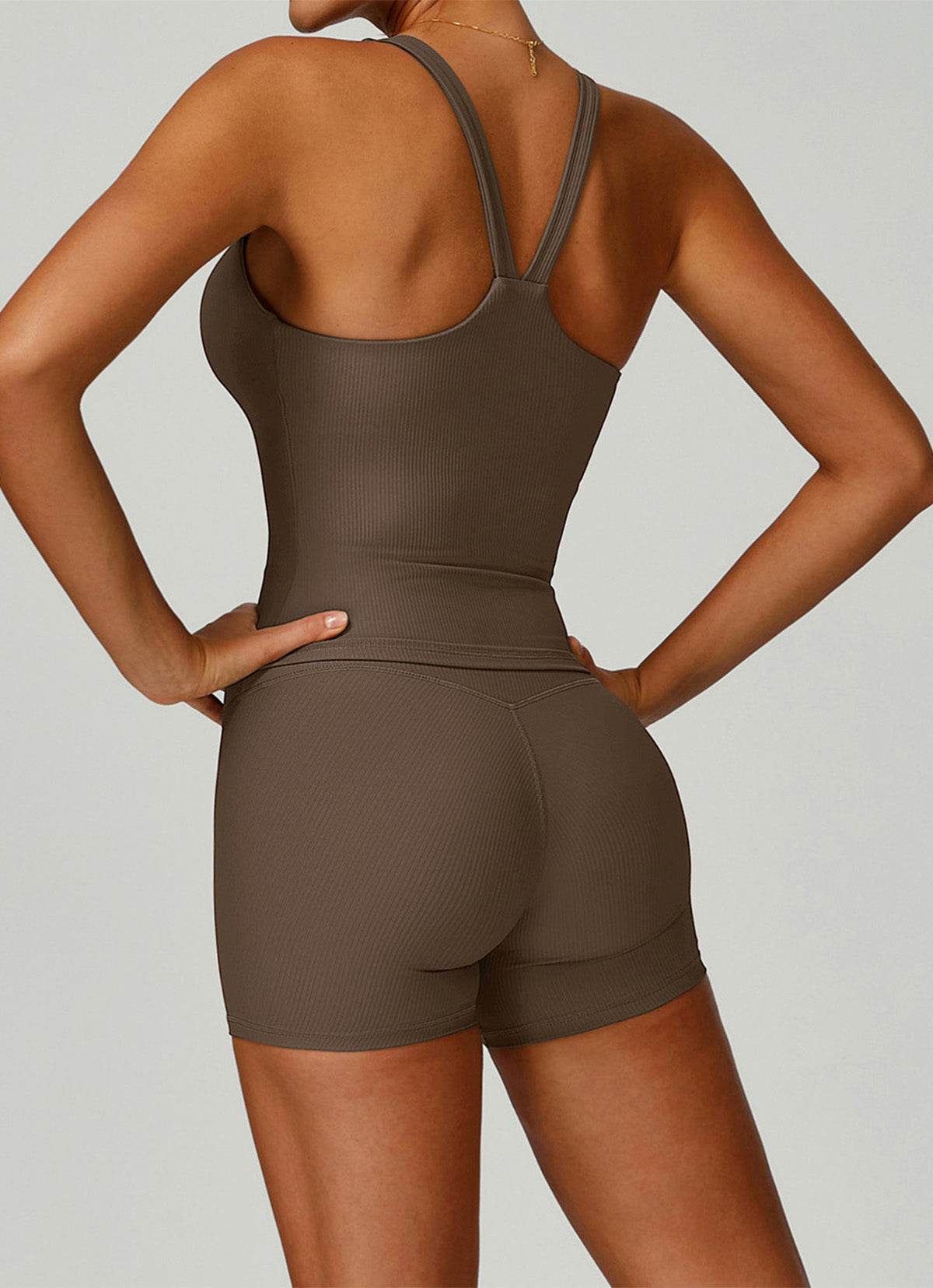 Square Neckline V Back Sports Tank Top