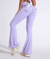High Waist Yoga Flared Pant With Tooling Pocket