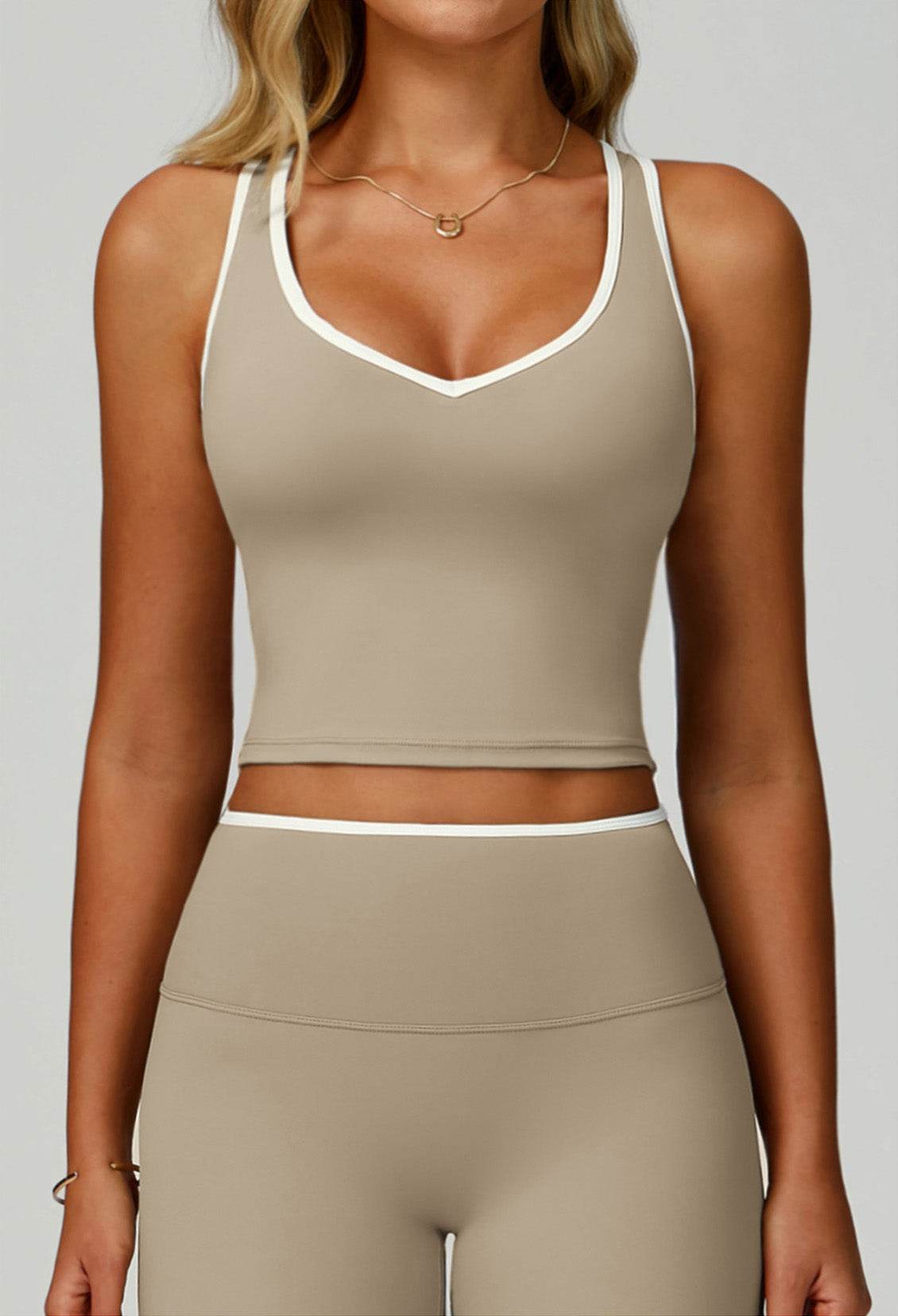 V Neckline Racerback Sports Tank Top
