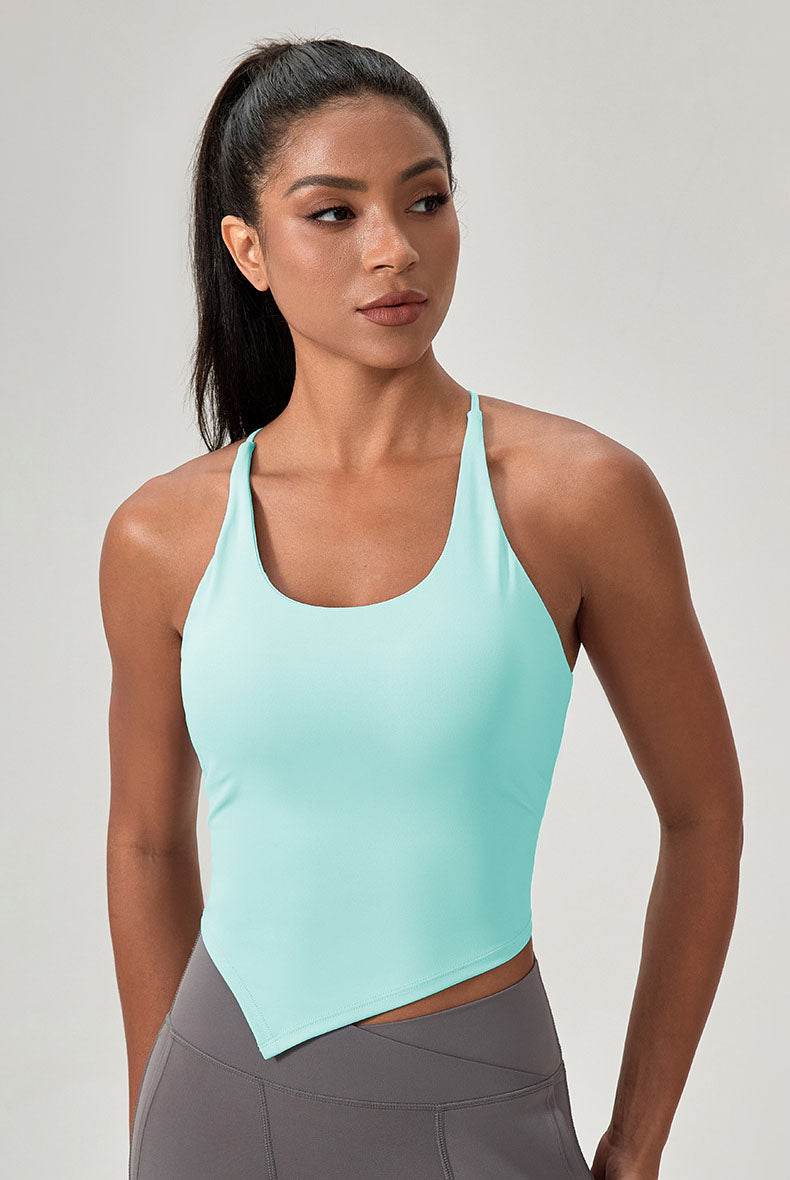 Asymmetrical Triangle Hem Sport Tank Top