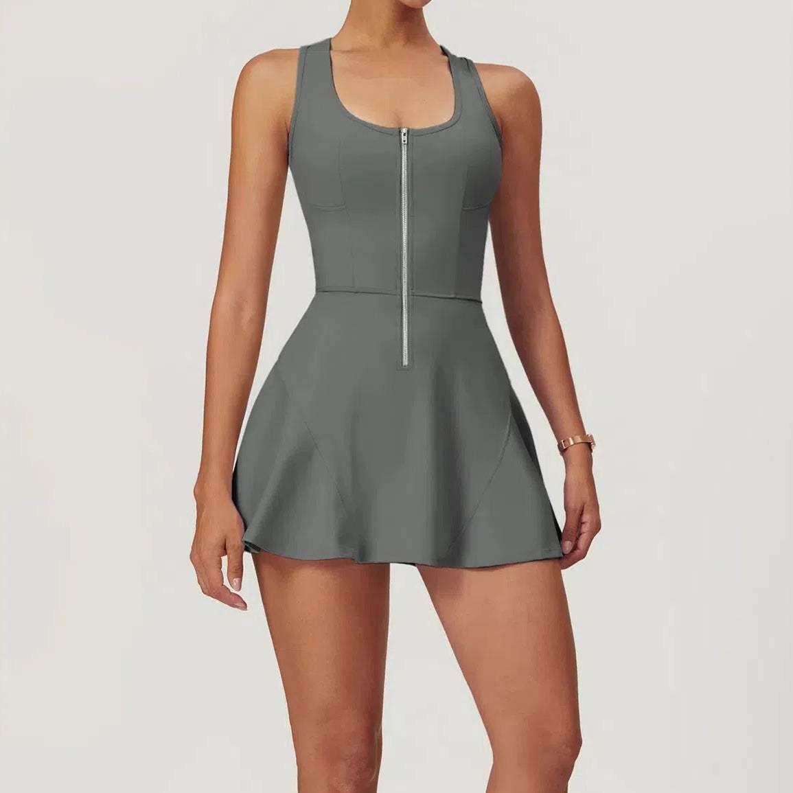 Sleeveless Tennis Dress with Built in Shorts and Padded Bra
