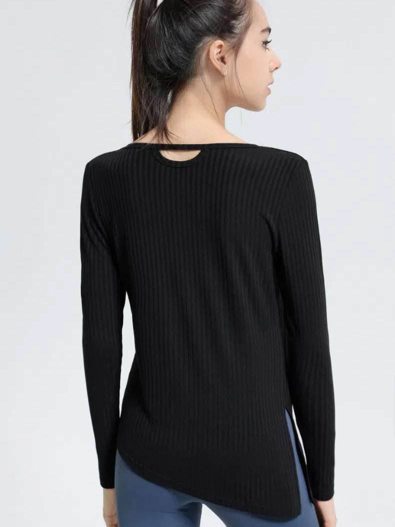 Long Sleeve Ribbed Sports T-Shirts