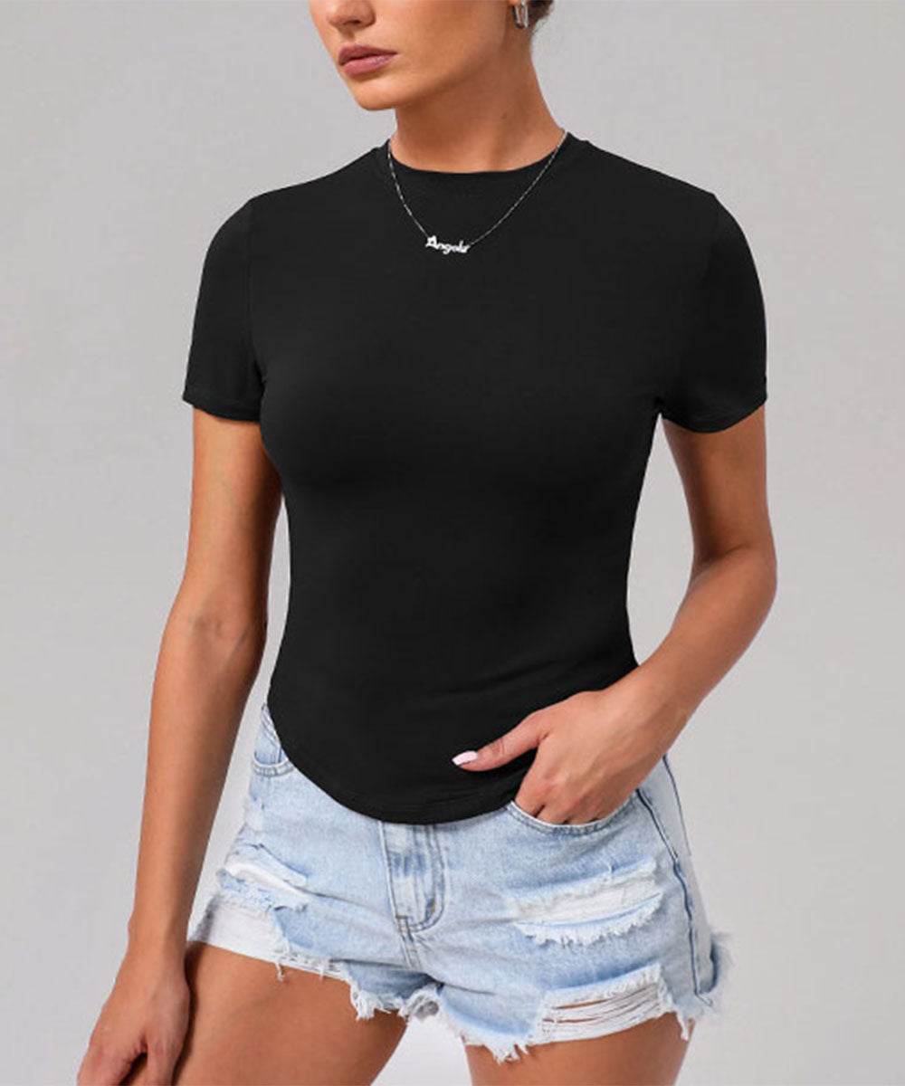 Short Sleeve Slim Fit Tops Crew Neck T-Shirts