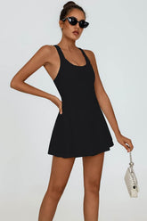 Cross Back Tennis Dress with Built Shorts